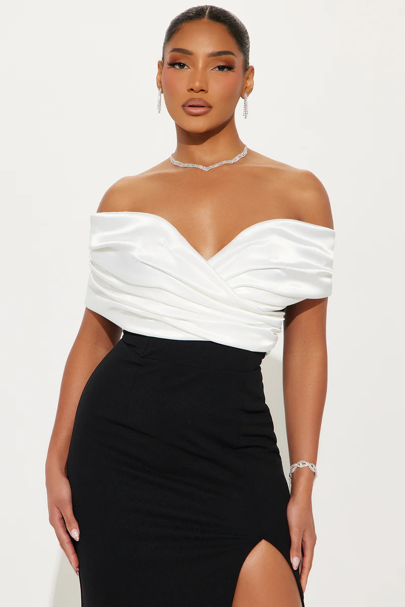 Am I The Drama Draped Maxi Dress - White