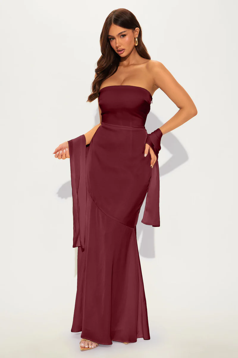 Monica Satin Maxi Dress