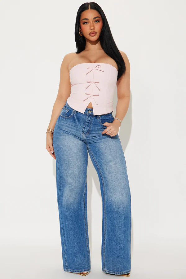 Cute Girl Summer Bow Top - Pink