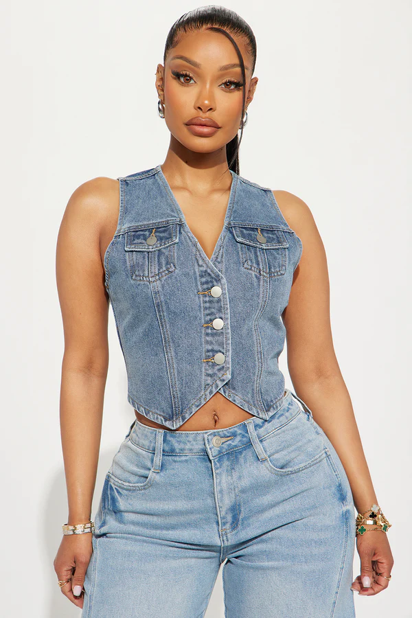 Chasing The Sun Denim Vest Top