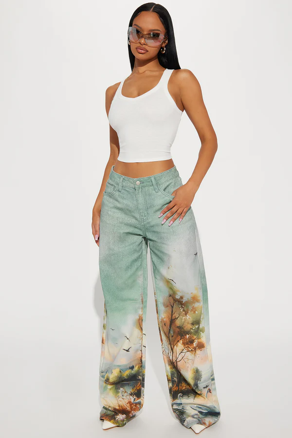 Serene Scene Wide Leg Jeans