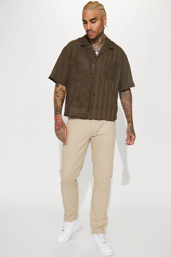 Mike Straight Jeans - Khaki