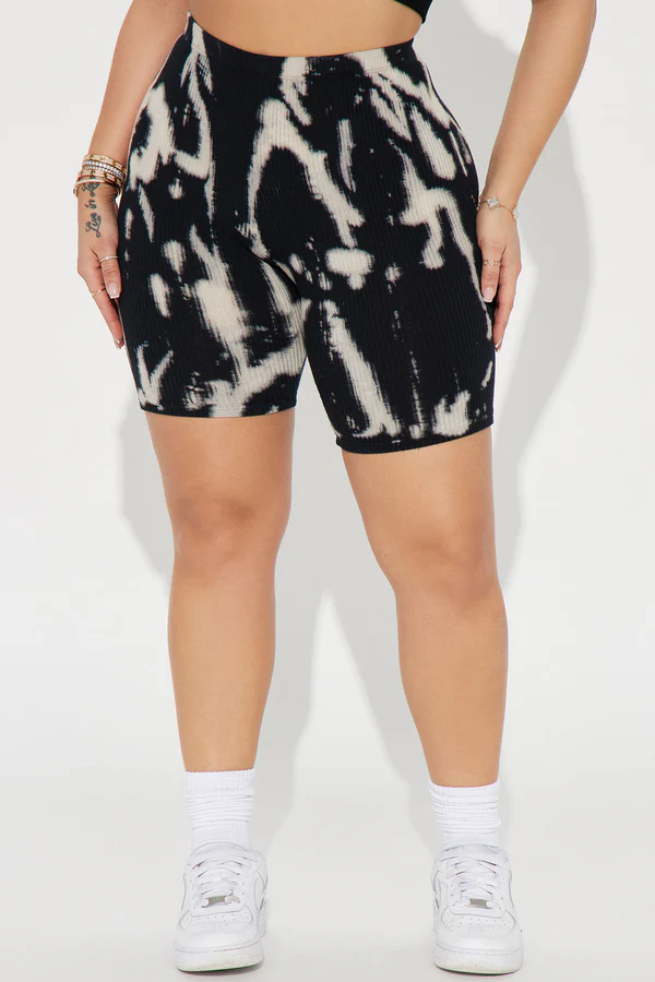 Cabo Tie Dye Biker Short - Black