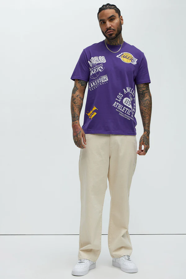 Lakers Slap Shots Short Sleeve Tee - Purple