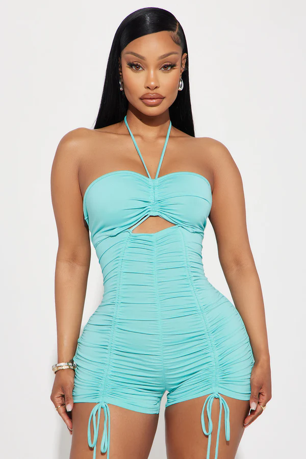 Show You Off Romper - Aqua
