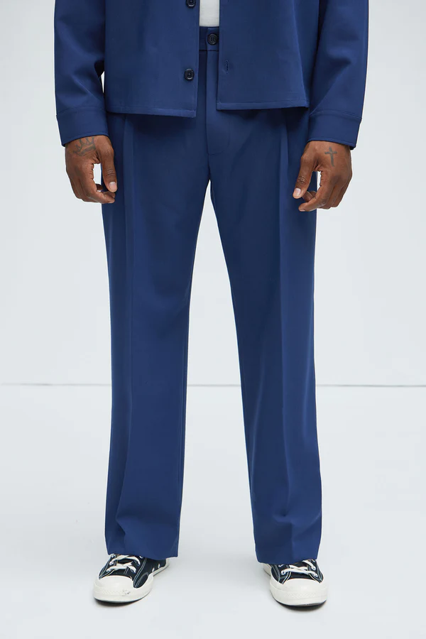 Ronan Relaxed Tapered Trousers - Navy
