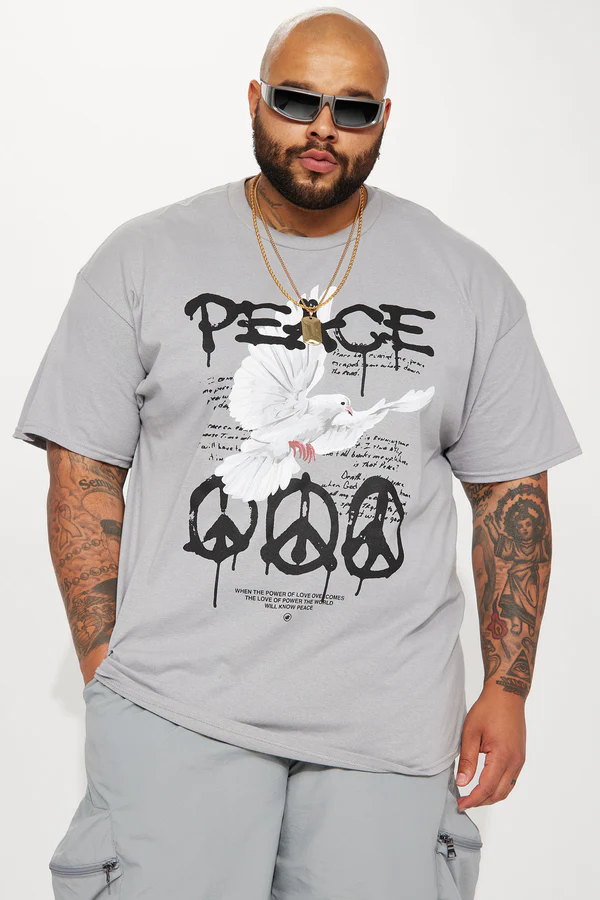 The Power Of Peace Short Sleeve Tee - Grey