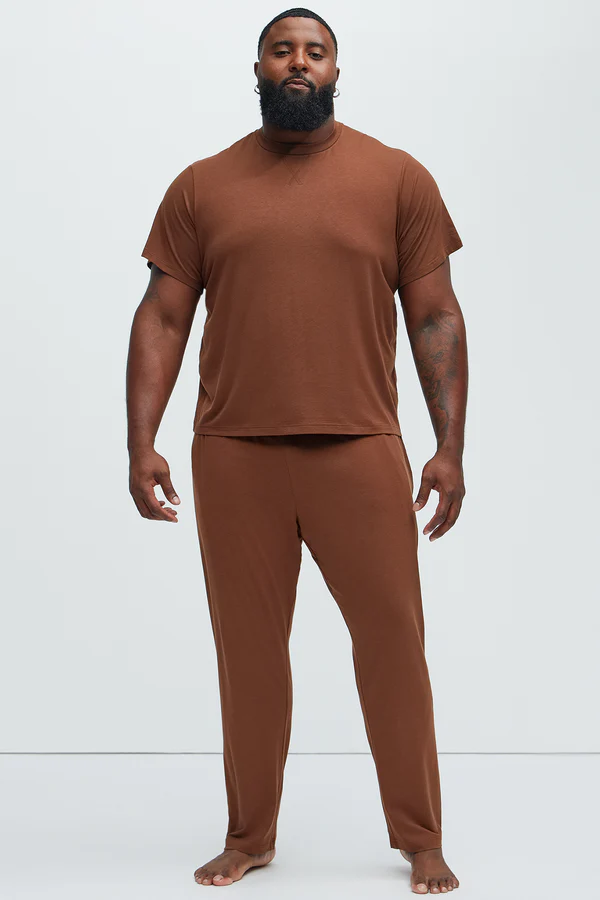 Essential Modal Lounge Short Sleeve Tee - Brown