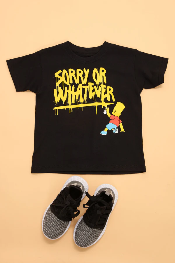 Mini Bart Simpson Sorry Tee - Black