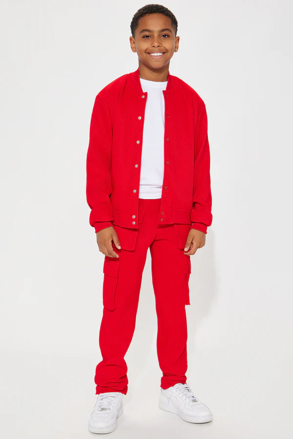 Mini Show Up Bomber Jacket - Red