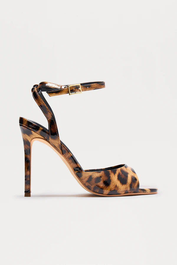 Romy Faux Patent Stiletto Heels- Black