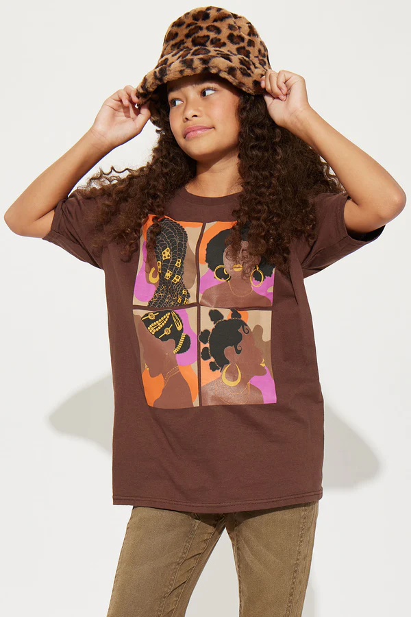 Mini Embracing All Of Me Graphic Tee - Brown