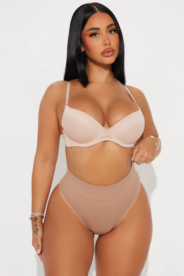 Me And You Seamless Ribbed Thong Panty - Taupe