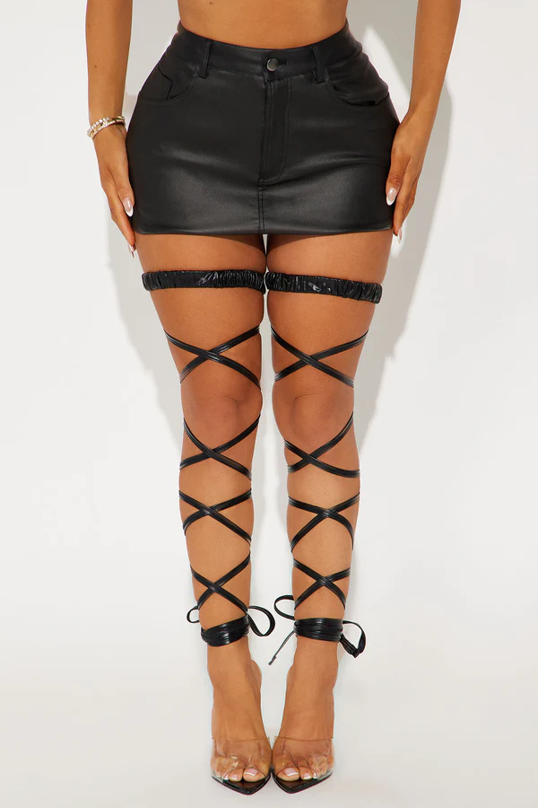 Dance With Me Metallic Leg Wrap - Black