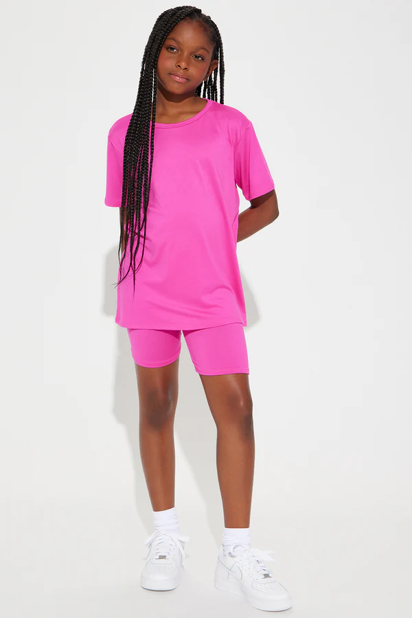 Mini Weekend Vibes Short Set II - Fuchsia