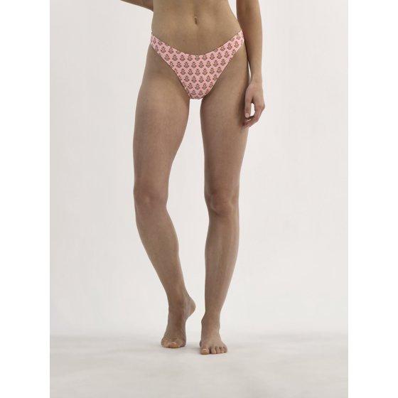 Women's No Boundaries Pink Palms High Cut Bikini Swim Bottoms