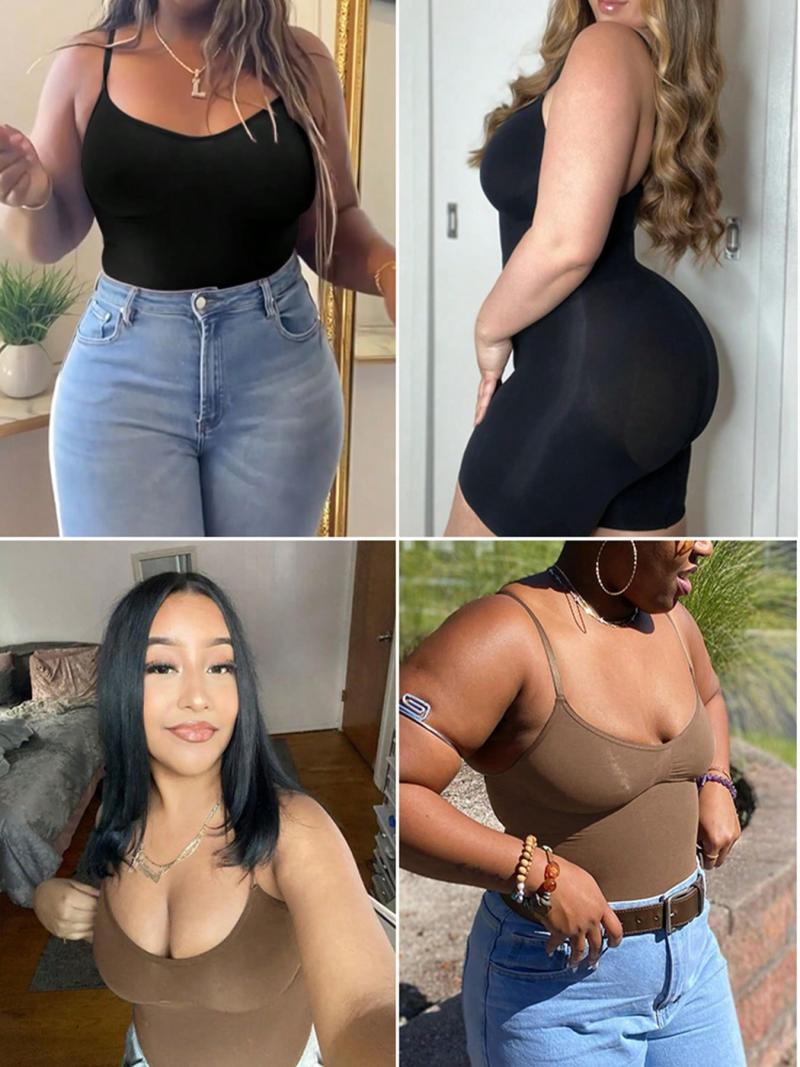 Shapewear Bodysuit For Women Tummy Control - Butt Lifting Fajas Full Body Shaper Seamless Thigh Slimmer Shorts