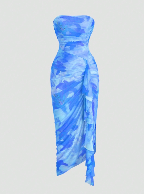 Women's Elegant Floral Print Camisole Dress For Summer
