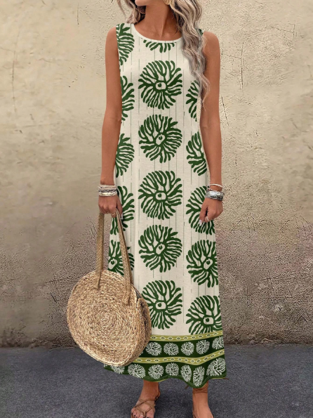 Women's Casual Vintage Patterned Dress