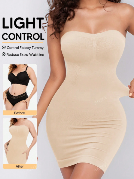 Strapless Shapewear Slips For Tummy Control Women's Full Slip Under Dresses Body Shaper Seamless