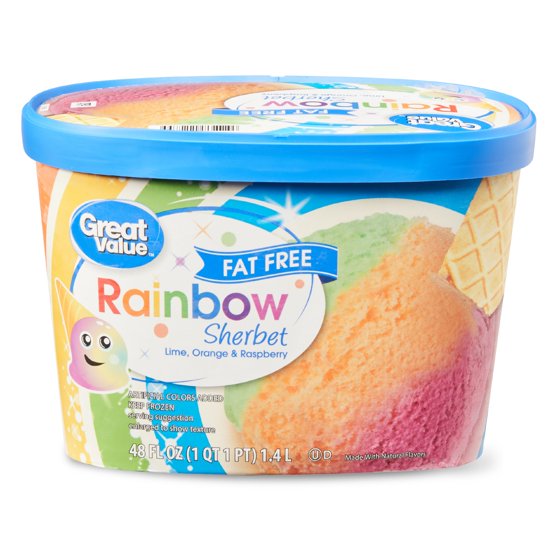 Great Value Fat Free Rainbow Sherbet, 48 fl oz product-image