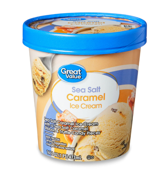 Great Value Sea Salt Caramel Ice Cream Pint, 16 fl oz product-image