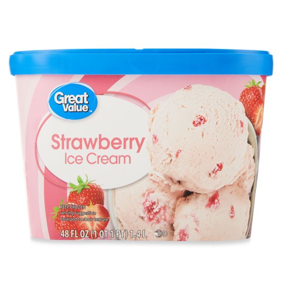 Great Value Strawberry Ice Cream, 48 fl oz product-image