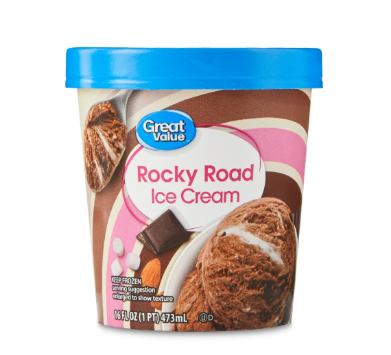 Great Value Rocky Road Ice Cream, 16 fl oz product-image