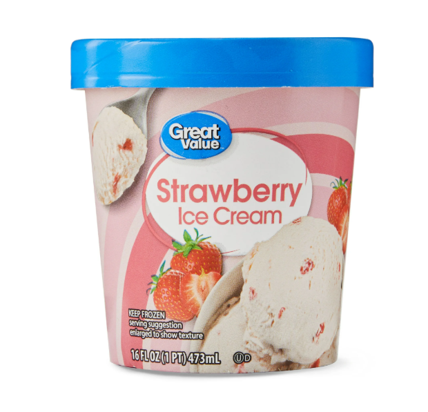Great Value Strawberry Ice Cream, 16 fl oz product-image