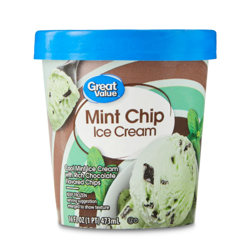 Great Value Mint Chip Ice Cream, 16 fl oz product-image