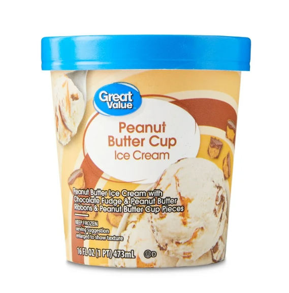 Great Value Peanut Butter Cup Ice Cream, 16 fl oz product-image