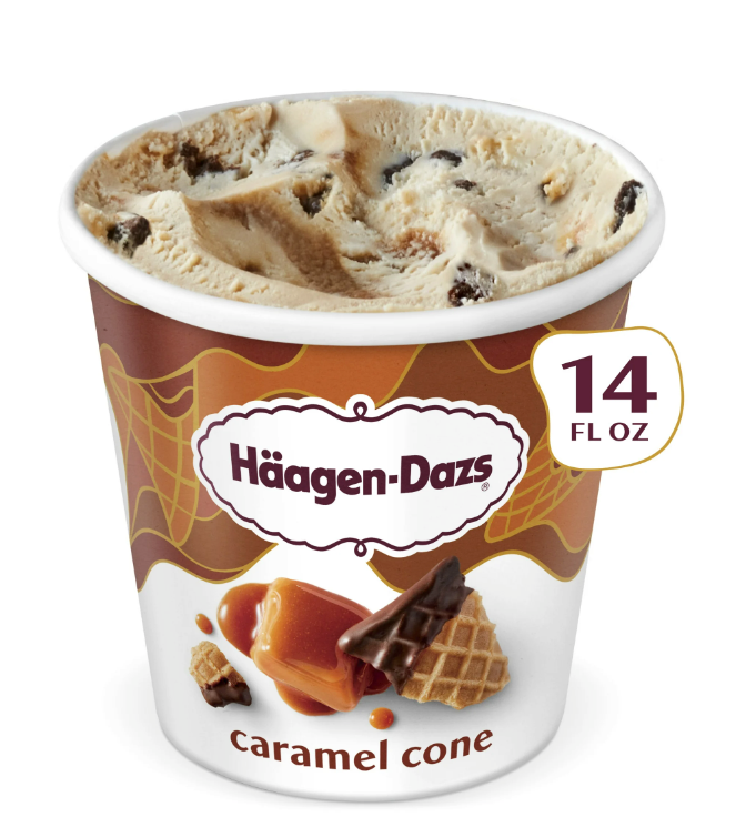 Haagen Dazs Caramel Cone Ice Cream, Kosher, 14 oz product-image