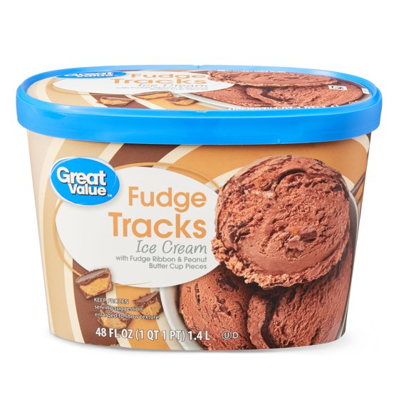 Great Value Fudge Tracks Ice Cream, 48 fl oz product-image