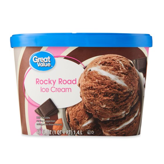 Great Value Rocky Road Ice Cream, 48 fl oz product-image