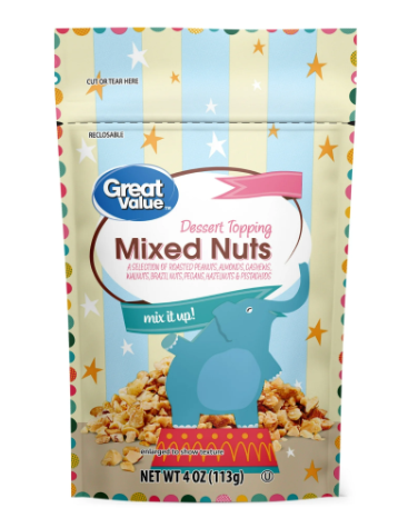 Great Value Mixed Nuts Dessert Topping, 4 oz product-image