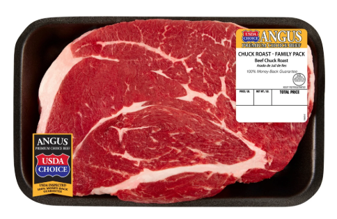 Chuck Roast, Choice Angus Beef, Tray, Family Pack, Fresh, 3.25 - 4.25 lb product-image