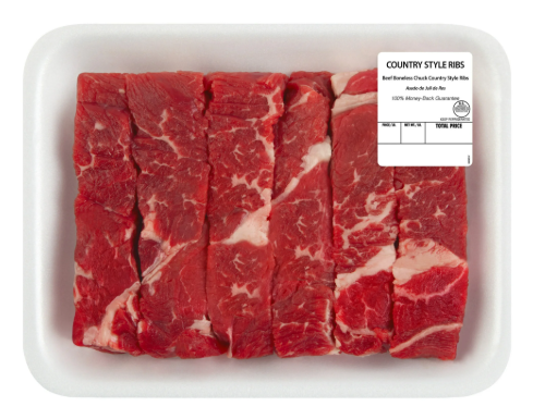 Chuck Country Style Beef Ribs, Boneless, 6 per Tray, Fresh, 1.25 - 2.99 lb product-image