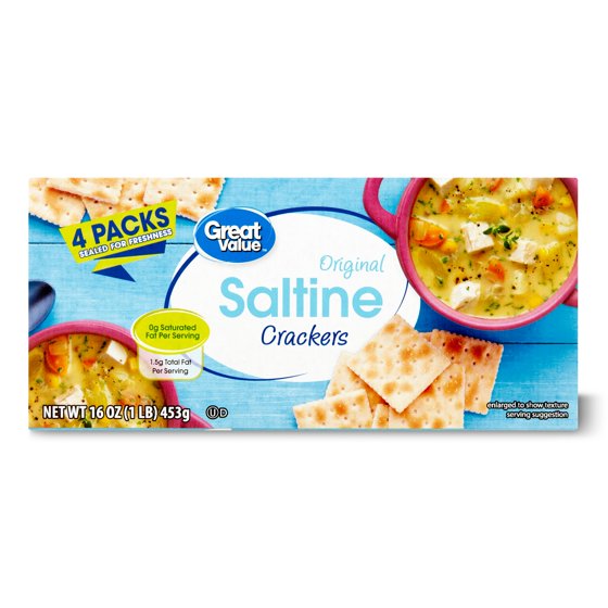 Great Value Saltine Crackers, 16 oz, 4 Count product-image
