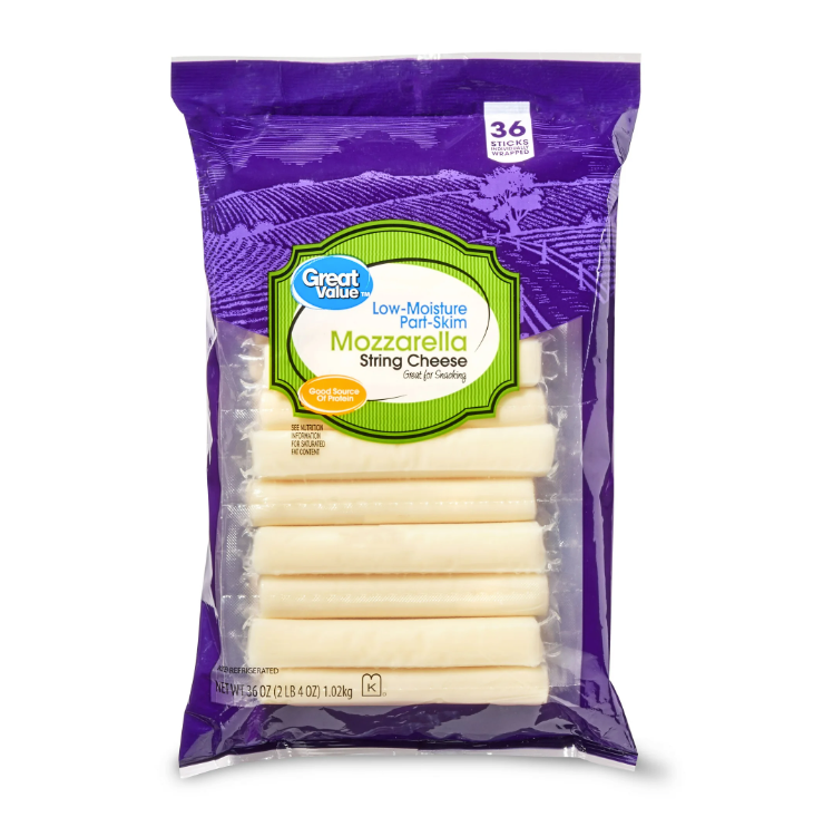 Great Value Mozzarella String Cheese, 36 oz Bag, 36 Count product-image