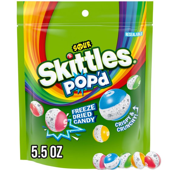 SKITTLES POP'D Sour Freeze Dried Candy - 5.5 oz Bag product-image
