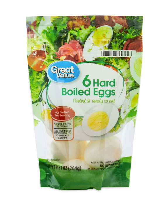 Great Value Hard Boiled Eggs, 9.31 oz, 6 Count product-image