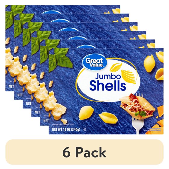 (6 pack) Great Value Jumbo Shell, 12 oz product-image