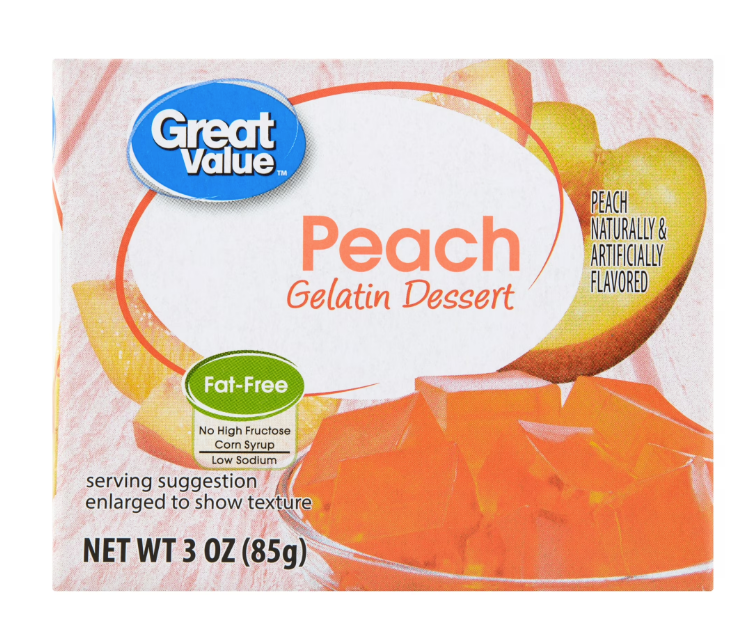 Great Value Peach Gelatin Dessert, 3 Oz product-image