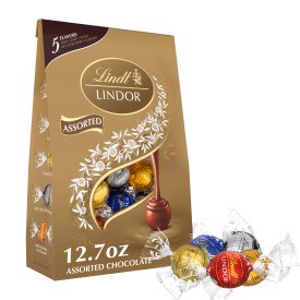 Lindt LINDOR Assorted Chocolate Candy Truffles, 12.7 oz. Bag product-image