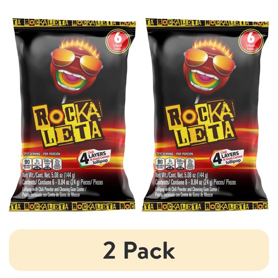(2 pack) Sonric's Rockaleta Lollipops, Mexican Lollipop with Bubble Gum Center, 6 Ct product-image