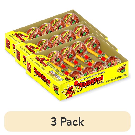 (3 pack) Zumba Pica Zumbaleta Tamarind Lollipops, Mexican Tamarind Flavored Lollipops, 10 Count product-image
