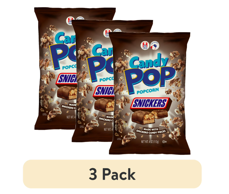 (3 pack) Candy Pop Snickers Popcorn, 4 oz. product-image