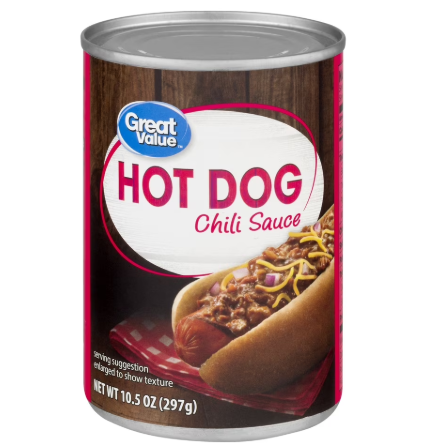 Great Value Hot Dog Chili Sauce, 10.5 oz, Can product-image