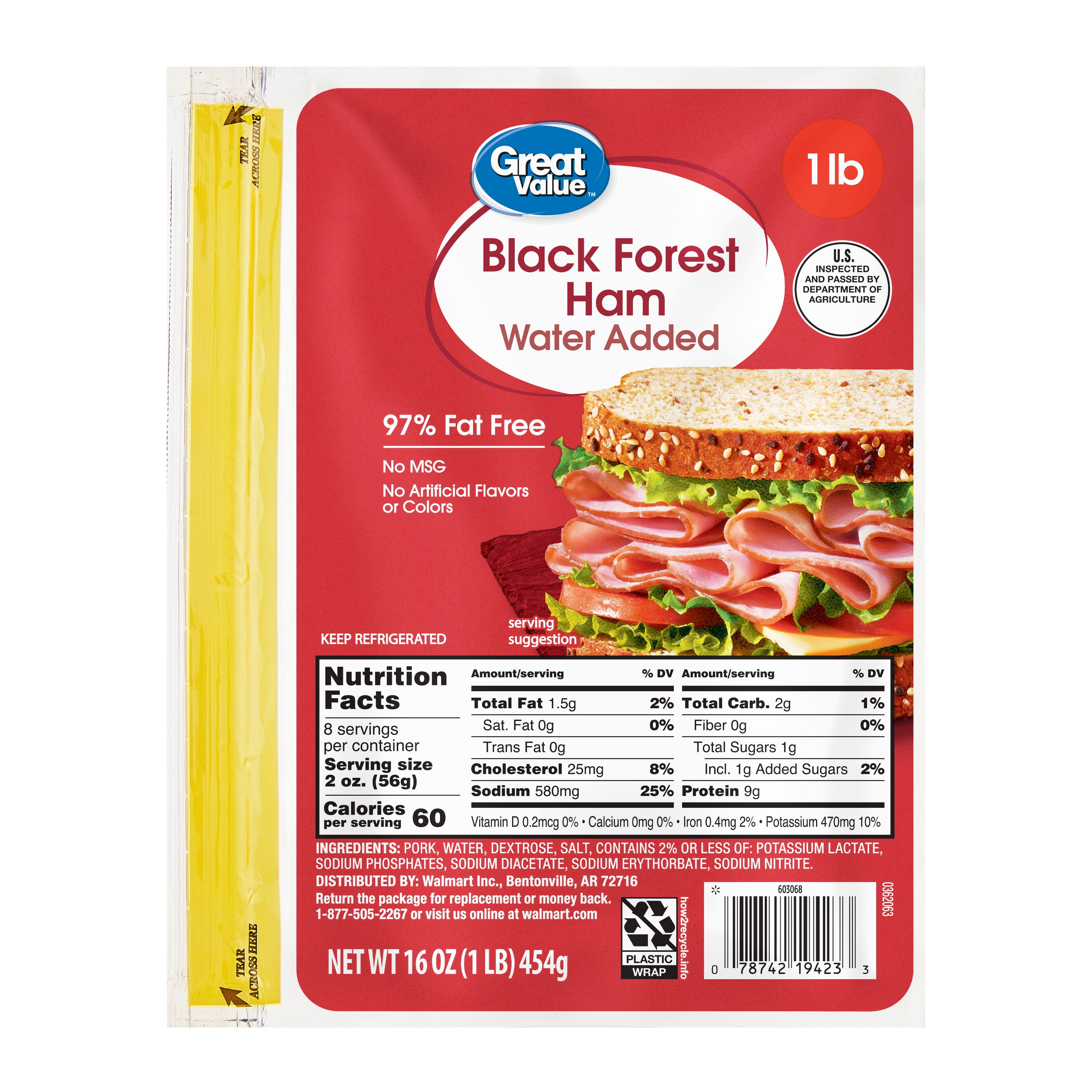 Great Value Black Forest Ham, 16 oz product-image