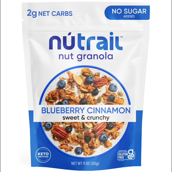 NuTrail Nut Granola Cereal, Blueberry Cinnamon, No Sugar Added, Keto, Gluten Free, 11 oz. 1 Count product-image